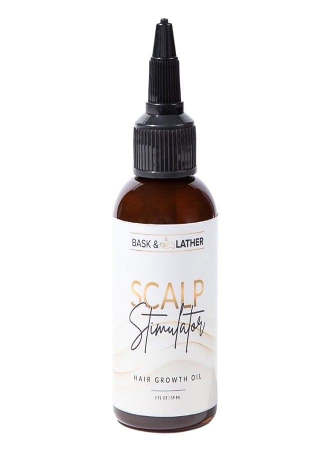 Bask & Lather Scalp Stimulator Hair Growth Oil, Cold Pressed Mint and Rosemary Blend with Grapeseed for Hair Growth, Organic Natural Leave in, All Hair Types, 2 Fl Oz - Image 1